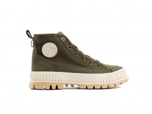 Kids' Palladium Pallashock Organic 2 Boots Olive | QAHP-75489