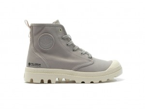 Kids' Palladium Pampa Hi Zip Organic Boots Grey | XBFA-05924
