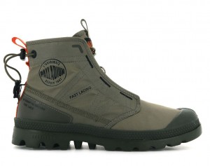 Kids' Palladium Pampa Travel Lite Boots Green | QTHR-40289