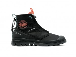 Kids' Palladium Pampa Travel Lite Rs Boots Black | SLJA-36509