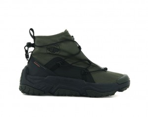 Men Palladium Off-grid Hi Zip Waterproof + Sneakers Olive | QZCK-58723