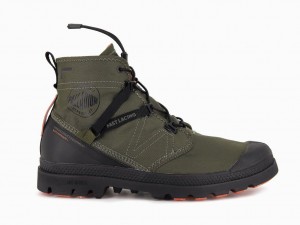 Men Palladium Pampa Travel Lite+ Waterproof Boots Olive | TRHS-38170