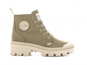 Women Palladium Pallabase Twill Boots Butternut | VGCQ-54062