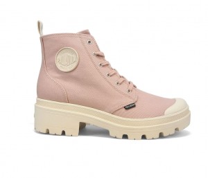 Women Palladium Pallabase Twill Boots Earth Clay Liq | DHGN-87149