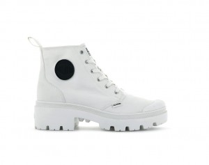 Women Palladium Pallabase Twill Boots White | POLX-86073