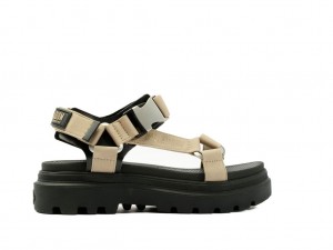 Women Palladium Pallacruise Strap Sandals Dune | FHAW-75186