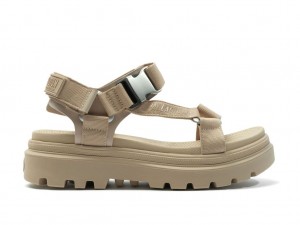 Women Palladium Pallacruise Strap Sandals Beige Brown | EYMQ-18730
