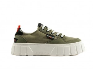 Women Palladium Pallatower Lo Sneakers Vetiver | SZEO-47305