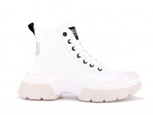 Women Palladium Pallawave Boots White | KFDQ-85692