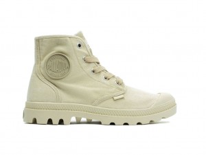Women Palladium Pampa Hi Boots Sahara/Ecru | TVEH-53276