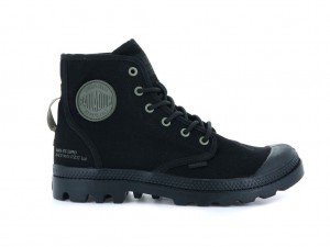 Women Palladium Pampa Hi Htg Supply Boots Black / Black | FOZK-19435