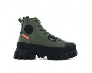 Women Palladium Revolt Hi Tx Boots Olive | UBIM-47085