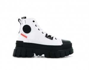 Women Palladium Revolt Hi Tx Boots White | PDEN-28165