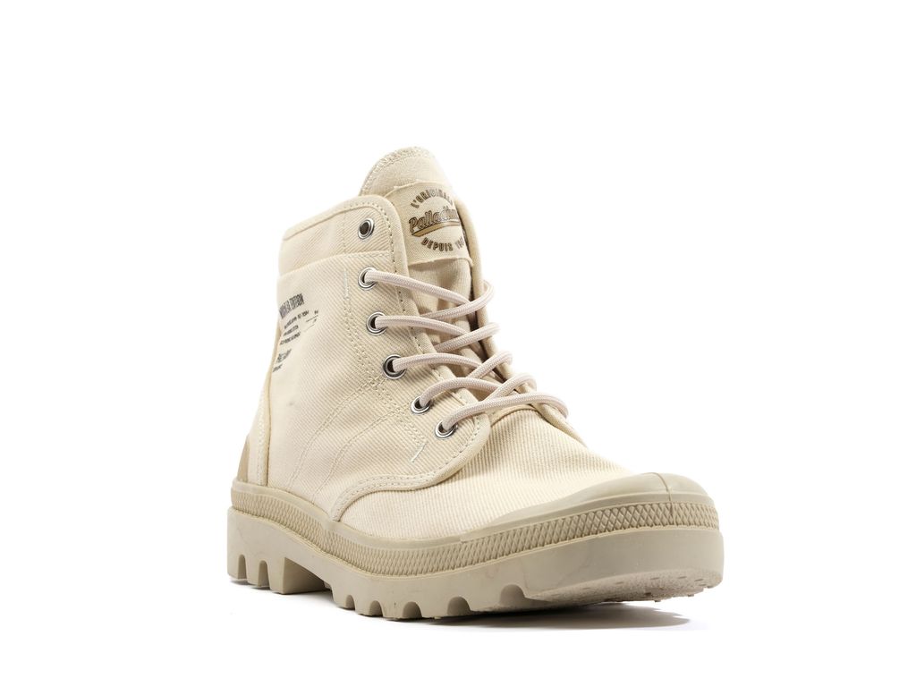 Kids' Palladium Pallabrousse Workwear Boots Sahara | XWNU-13509