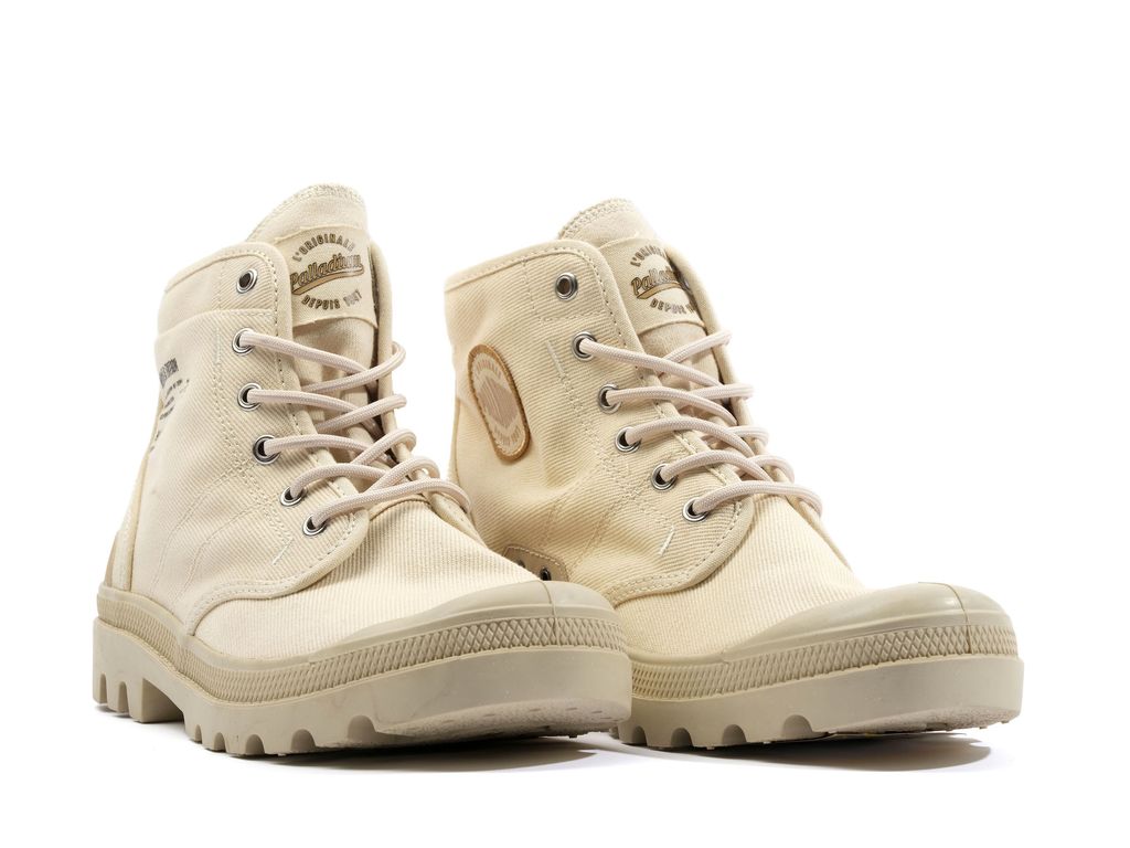 Kids' Palladium Pallabrousse Workwear Boots Sahara | XWNU-13509