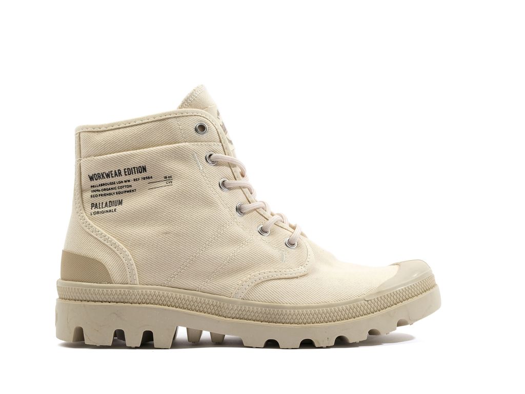 Kids\' Palladium Pallabrousse Workwear Boots Sahara | XWNU-13509