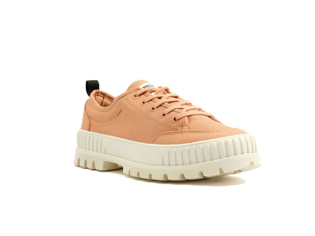 Kids' Palladium Pallashock Lo Organic 2 Sneakers Sandstone | XVEW-51830