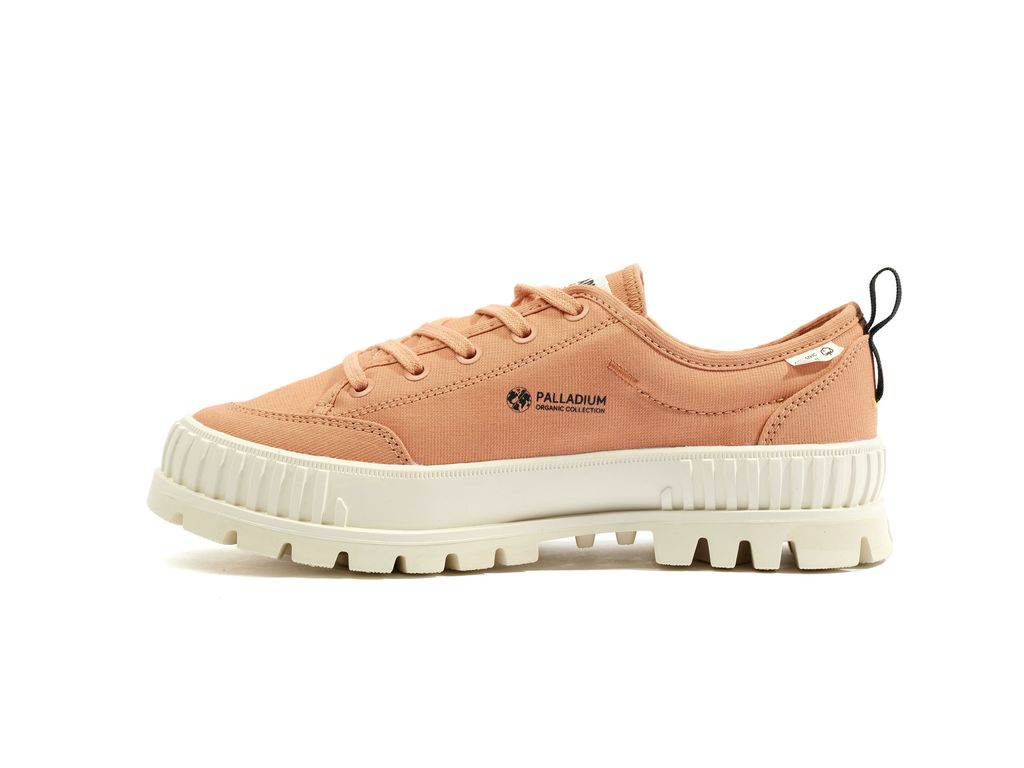 Kids' Palladium Pallashock Lo Organic 2 Sneakers Sandstone | XVEW-51830