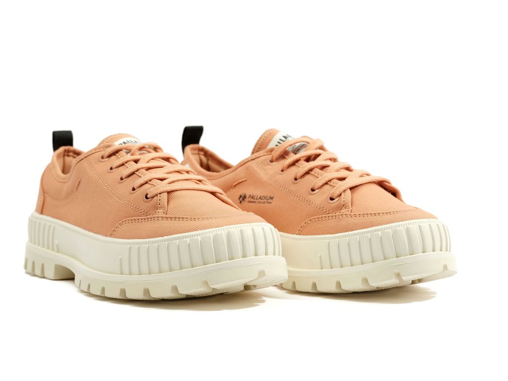 Kids' Palladium Pallashock Lo Organic 2 Sneakers Sandstone | XVEW-51830