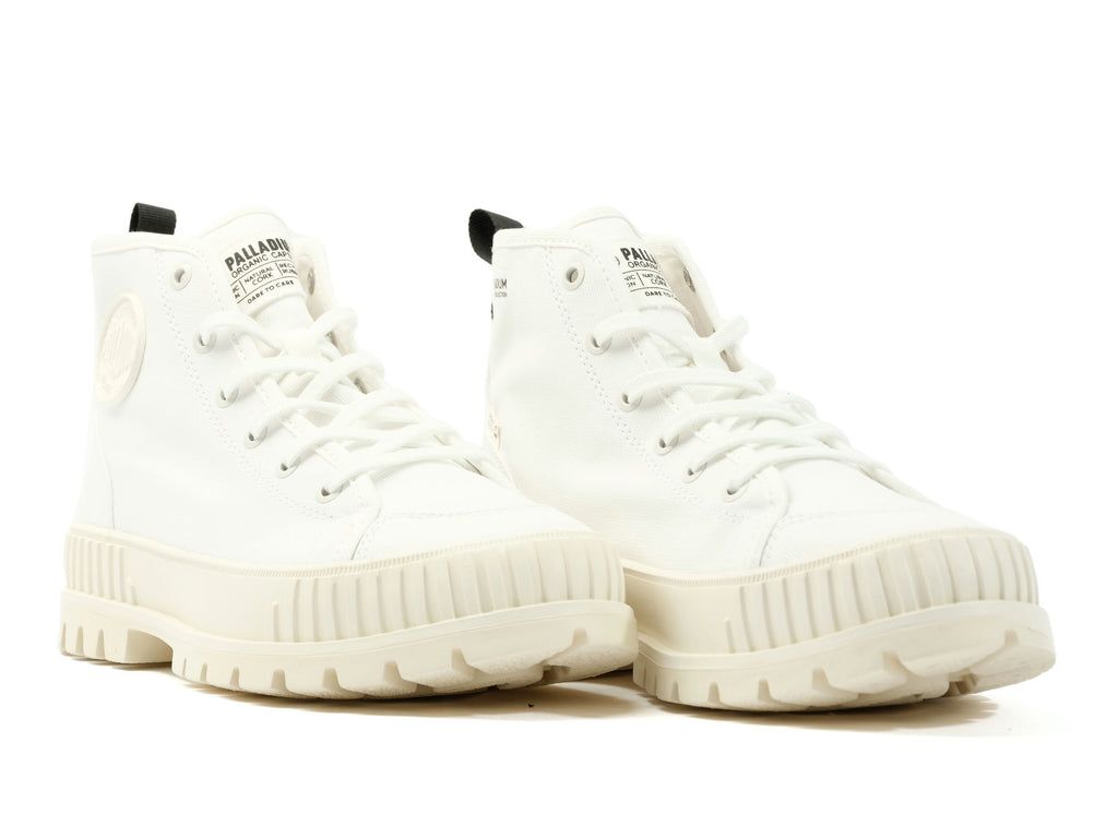 Kids' Palladium Pallashock Organic 2 Boots White | EDAR-46082