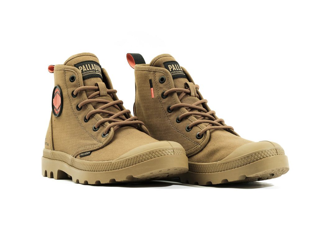 Kids' Palladium Pampa Hi Supply Rs Boots Olive | FKGX-38096