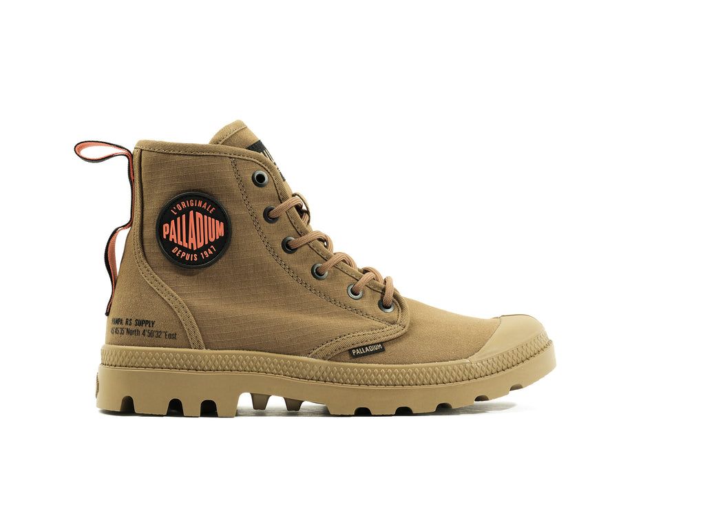 Kids\' Palladium Pampa Hi Supply Rs Boots Olive | FKGX-38096