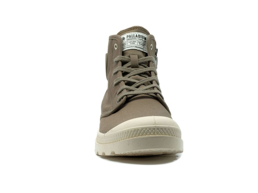 Kids' Palladium Pampa Hi Zip Organic Boots Green | DSKM-93760