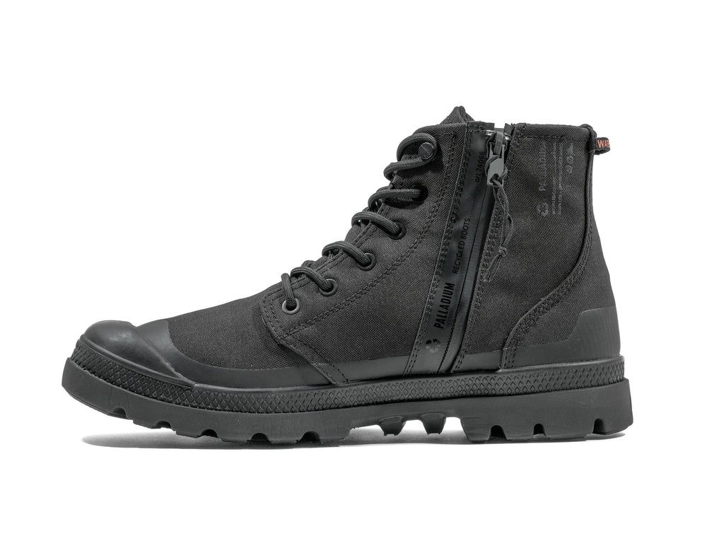 Kids' Palladium Pampa Rcyl Lt+wp+zip Boots Black / Black | MIOY-02856