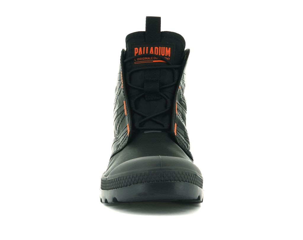 Kids' Palladium Pampa Travel Lite Boots Black / Black | DBFU-42783