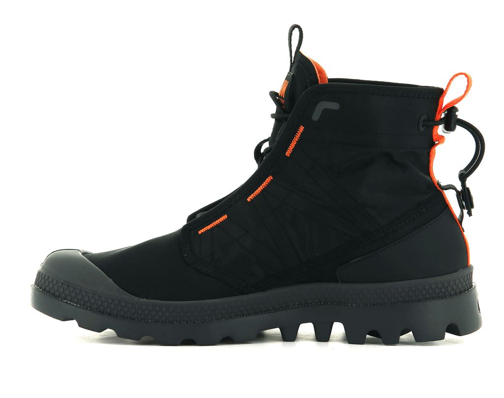 Kids' Palladium Pampa Travel Lite Boots Black / Black | DBFU-42783