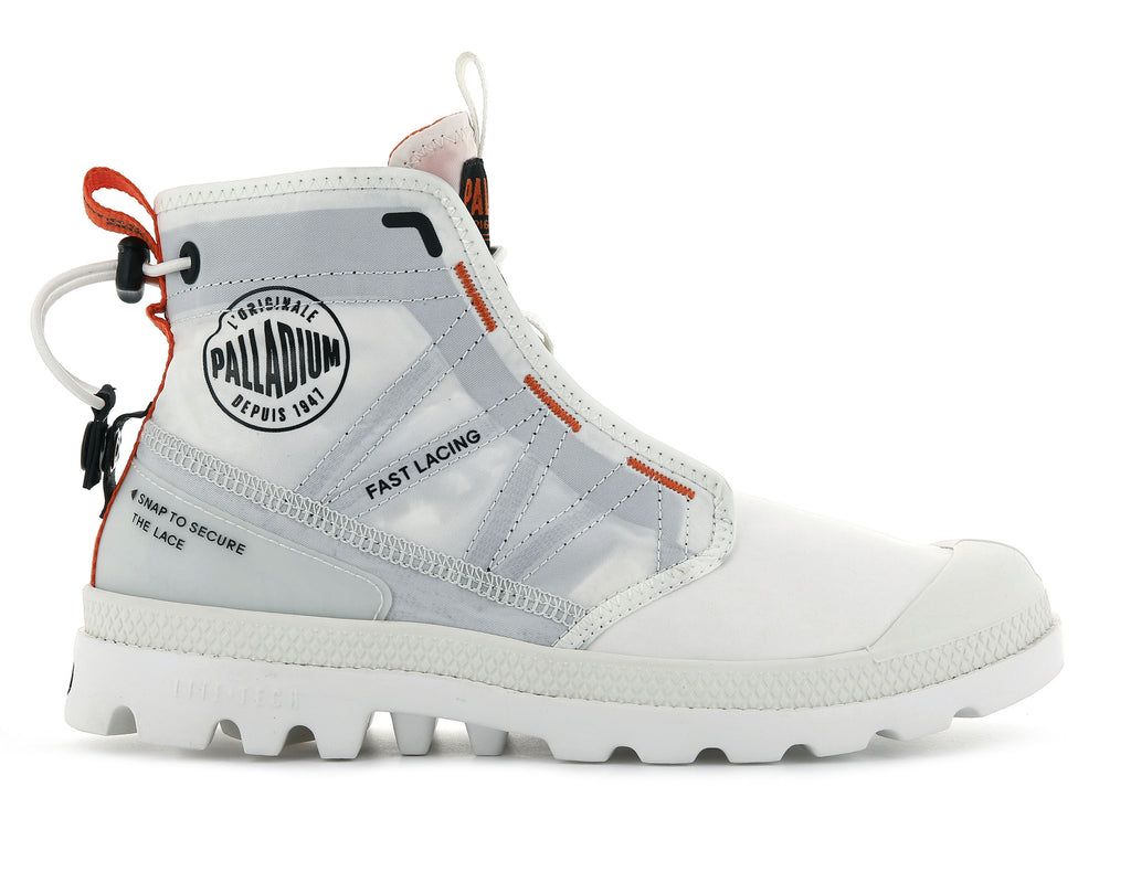 Kids\' Palladium Pampa Travel Lite Boots White | BAMU-79532