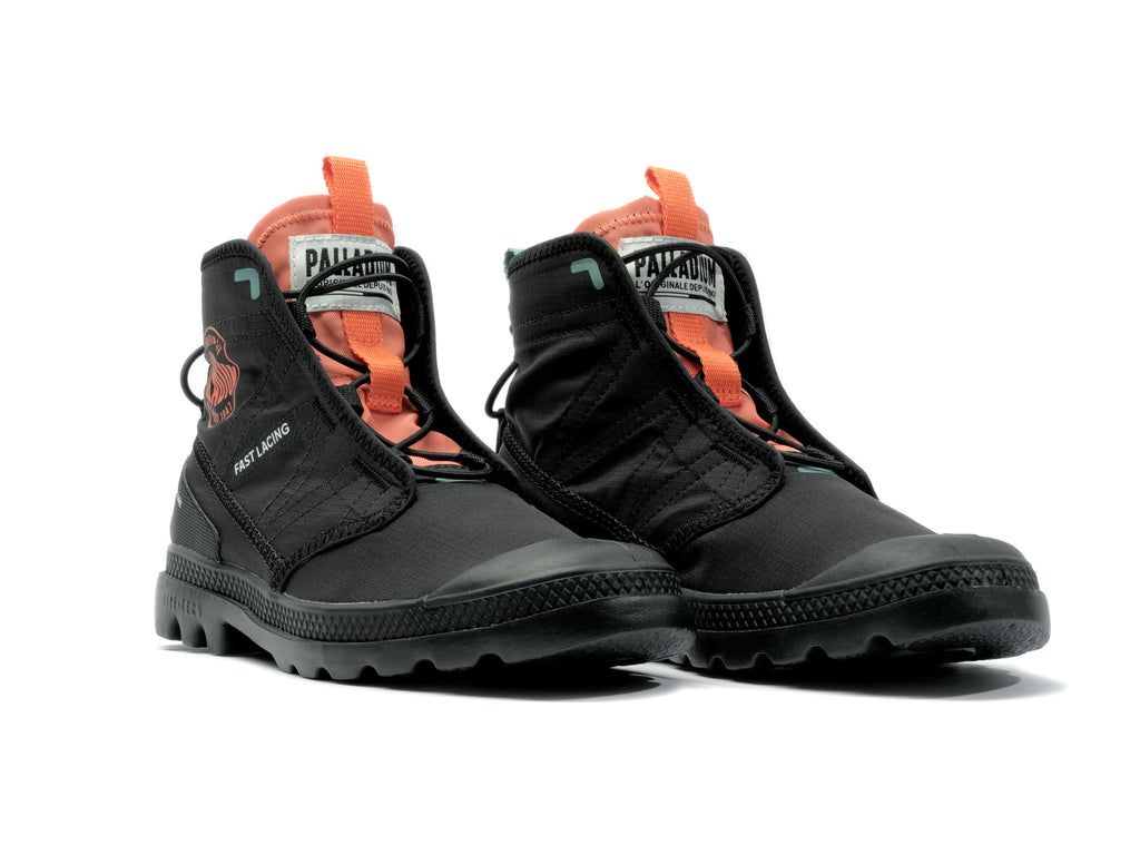 Kids' Palladium Pampa Travel Lite Rs Boots Black | SLJA-36509