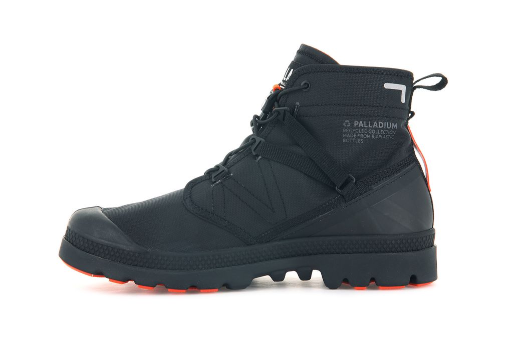 Kids' Palladium Pampa Travel Lite+ Waterproof Boots Black / Black | PVME-17908