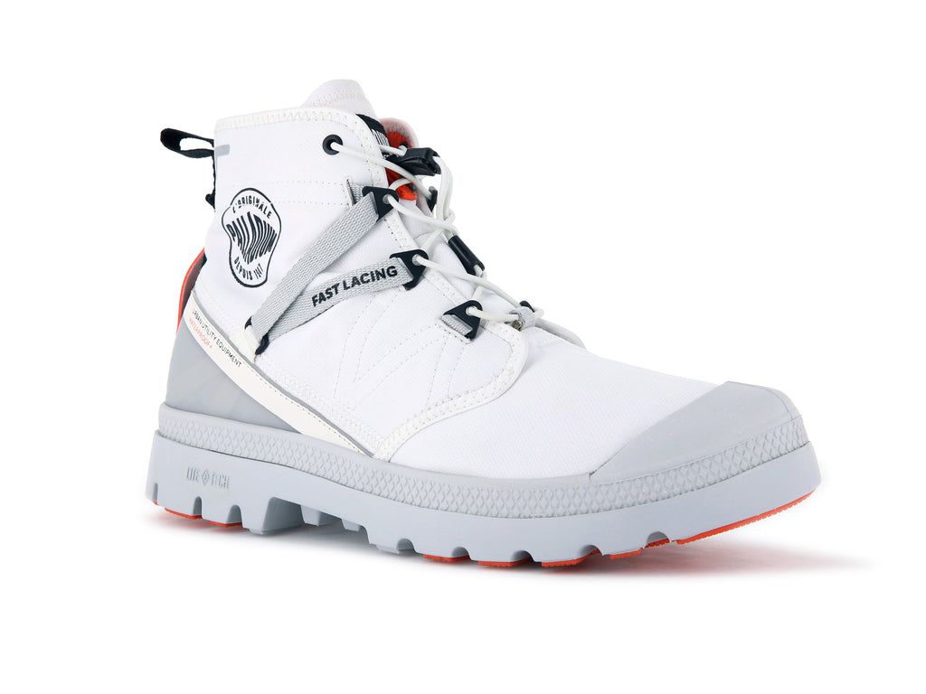 Kids' Palladium Pampa Travel Lite+ Waterproof Boots White | BETG-40258