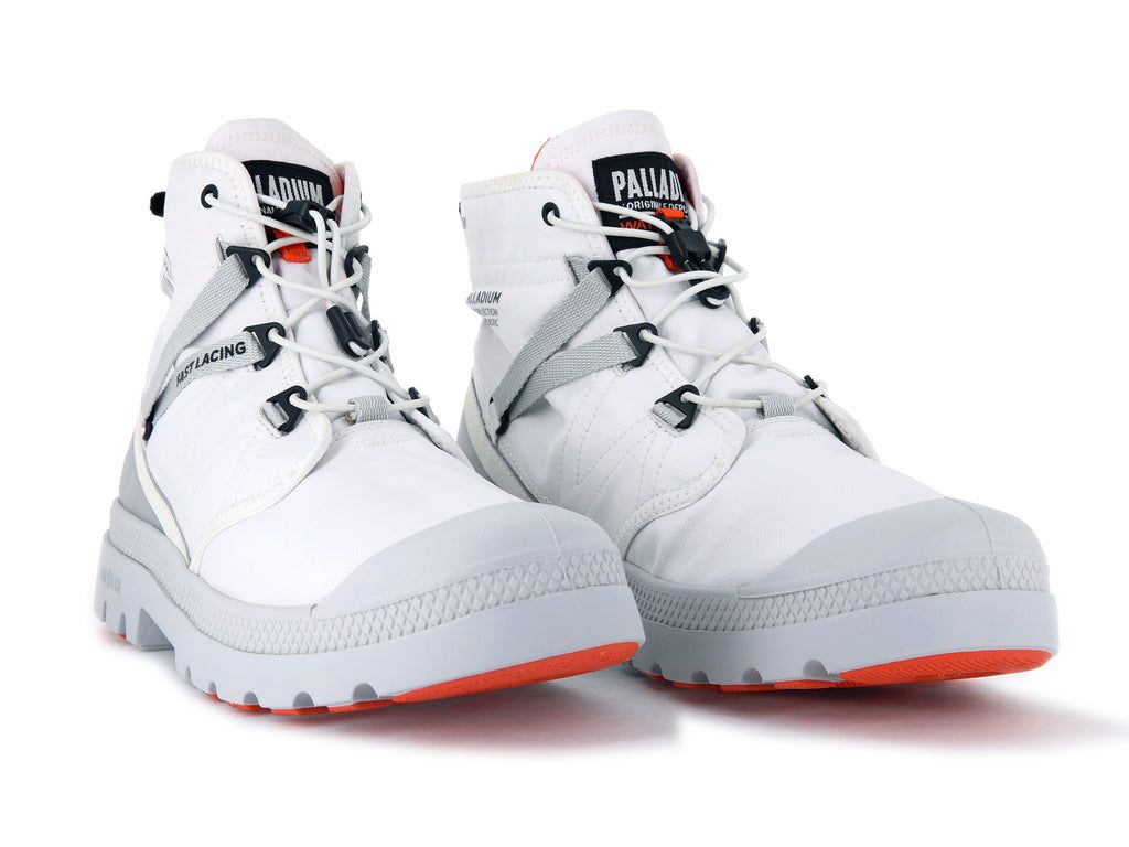 Kids' Palladium Pampa Travel Lite+ Waterproof Boots White | BETG-40258