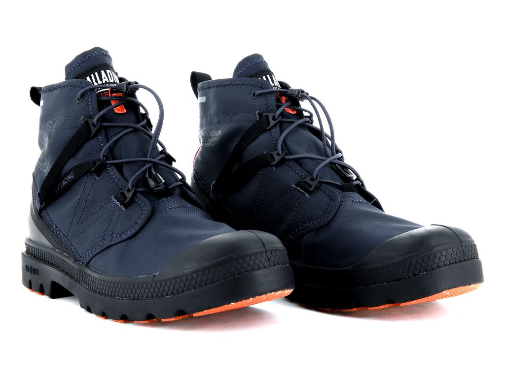 Kids' Palladium Pampa Travel Lite+ Waterproof Boots Indigo | XIZA-73915