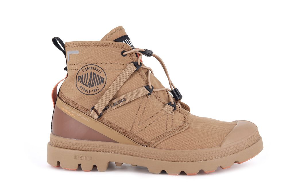 Kids\' Palladium Pampa Travel Lite+ Waterproof Boots Brown | UFNI-74956