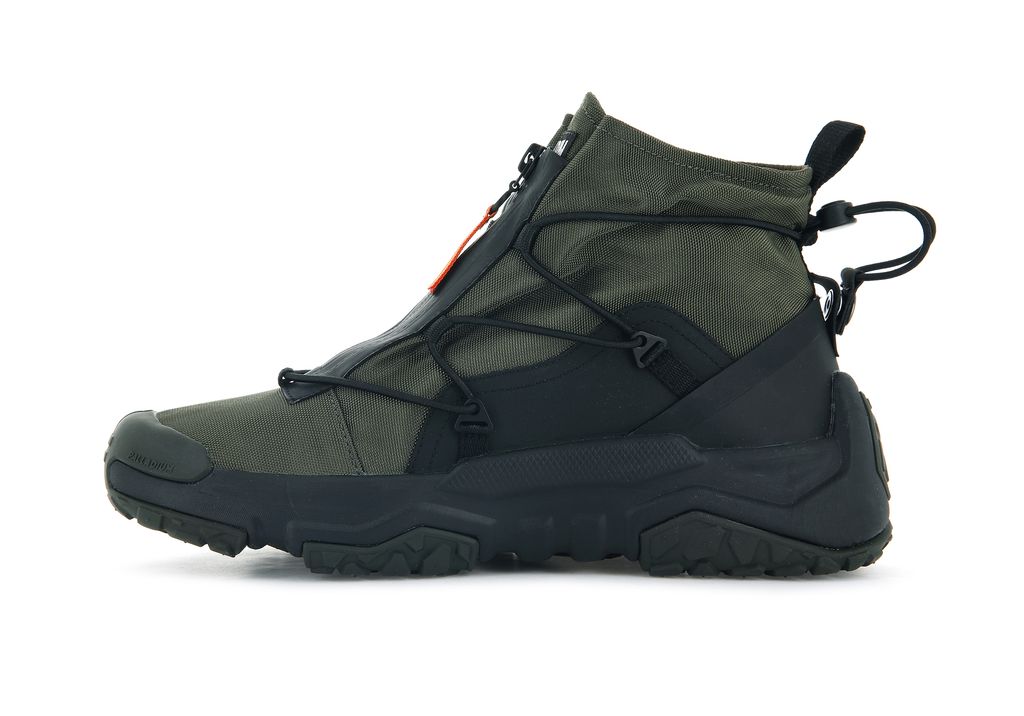Men Palladium Off-grid Hi Zip Waterproof + Sneakers Olive | QZCK-58723