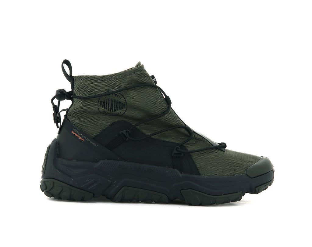 Men Palladium Off-grid Hi Zip Waterproof + Sneakers Olive | QZCK-58723