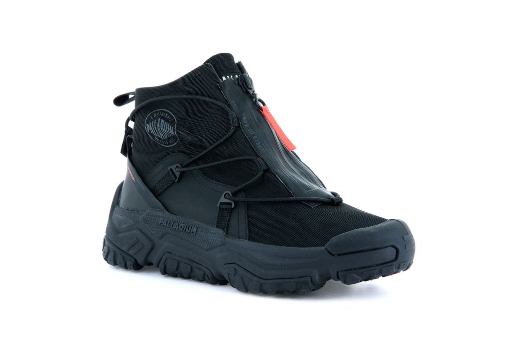 Men Palladium Off-grid Hi Zip Waterproof + Sneakers Black / Black | XNMV-40285