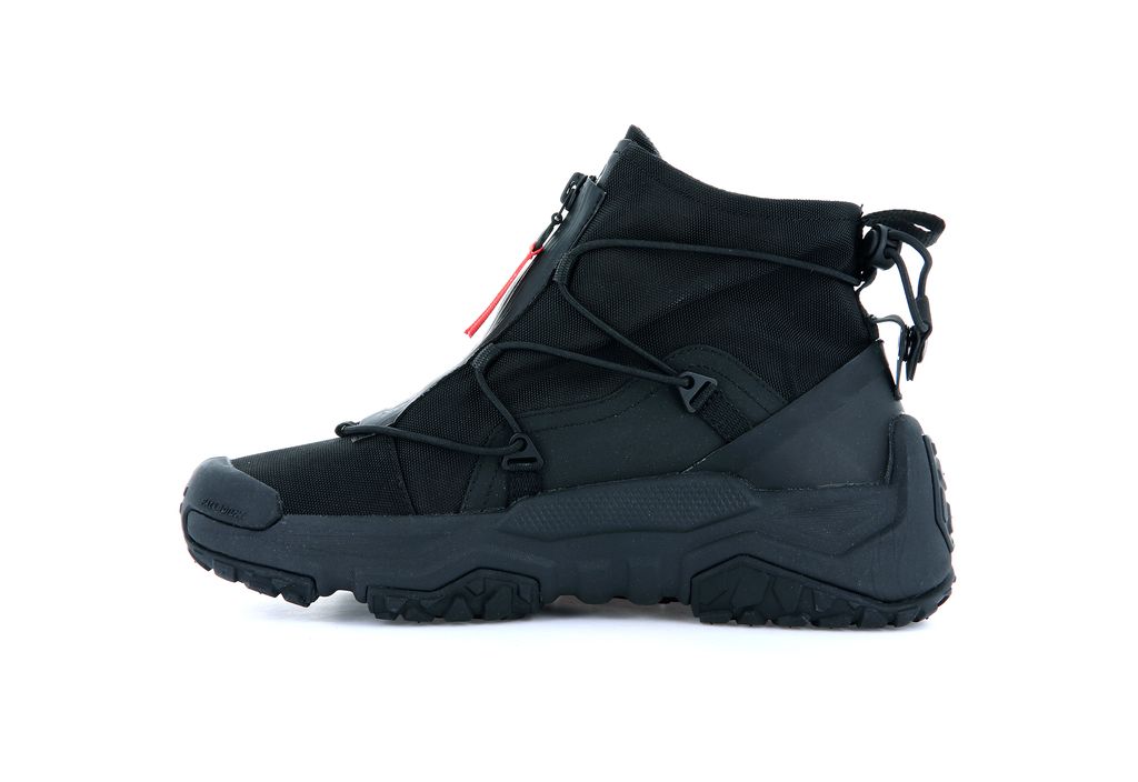 Men Palladium Off-grid Hi Zip Waterproof + Sneakers Black / Black | XNMV-40285