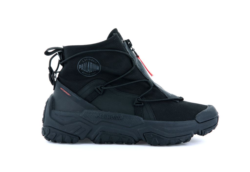 Men Palladium Off-grid Hi Zip Waterproof + Sneakers Black / Black | XNMV-40285