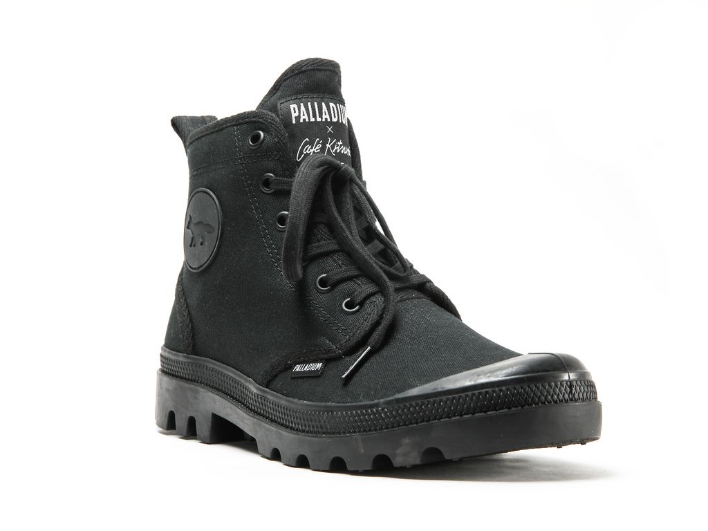 Men Palladium Pallabrousse X Kitsune Boots Black / Black | KGML-39107