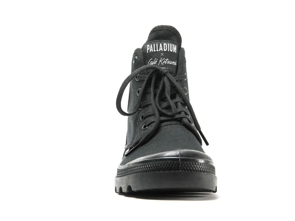 Men Palladium Pallabrousse X Kitsune Boots Black / Black | KGML-39107