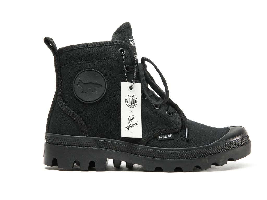 Men Palladium Pallabrousse X Kitsune Boots Black / Black | KGML-39107