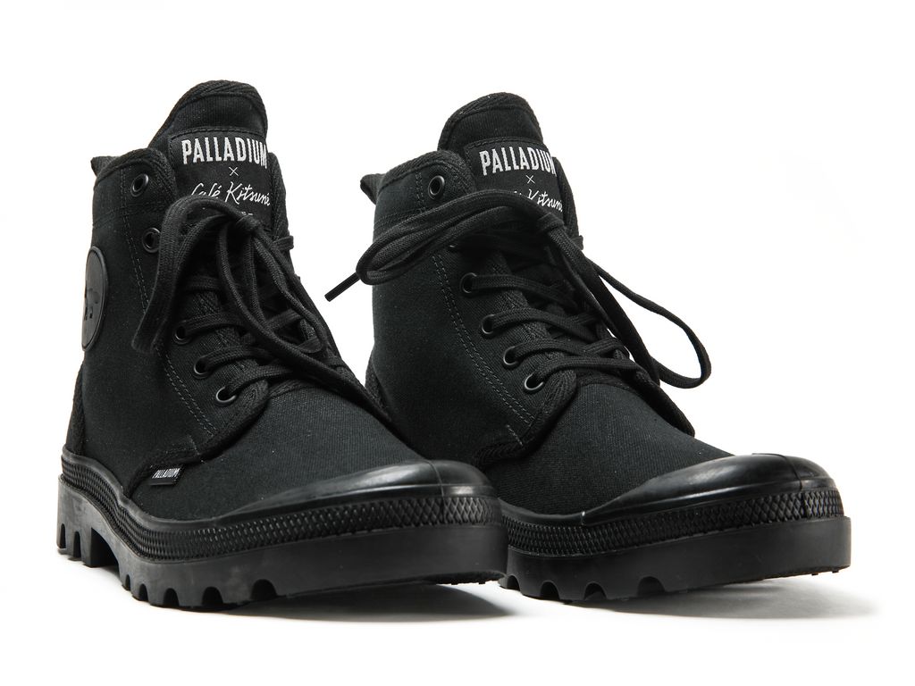 Men Palladium Pallabrousse X Kitsune Boots Black / Black | KGML-39107