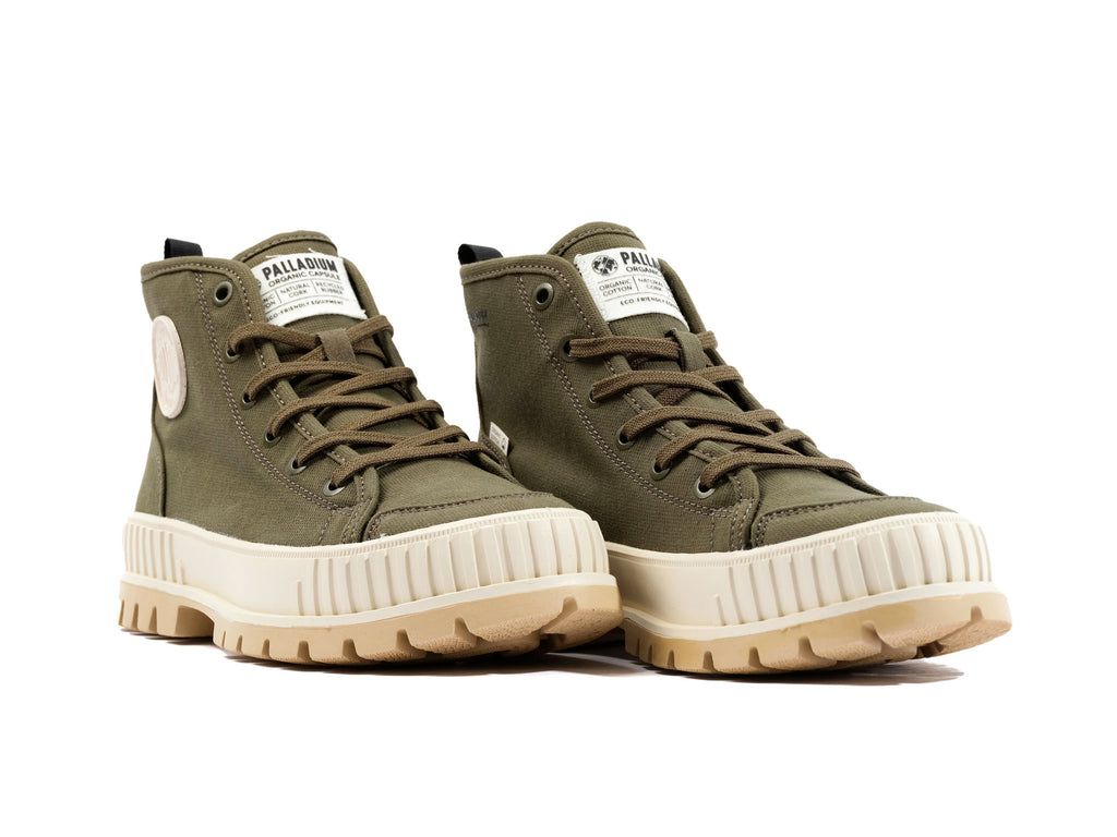 Men Palladium Pallashock Organic 2 Sneakers Olive | WMYQ-62309