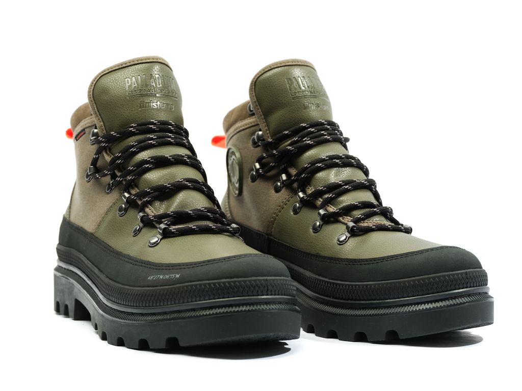 Men Palladium Pallatrooper Hiker Wp+ Boots Olive | KOBR-34652
