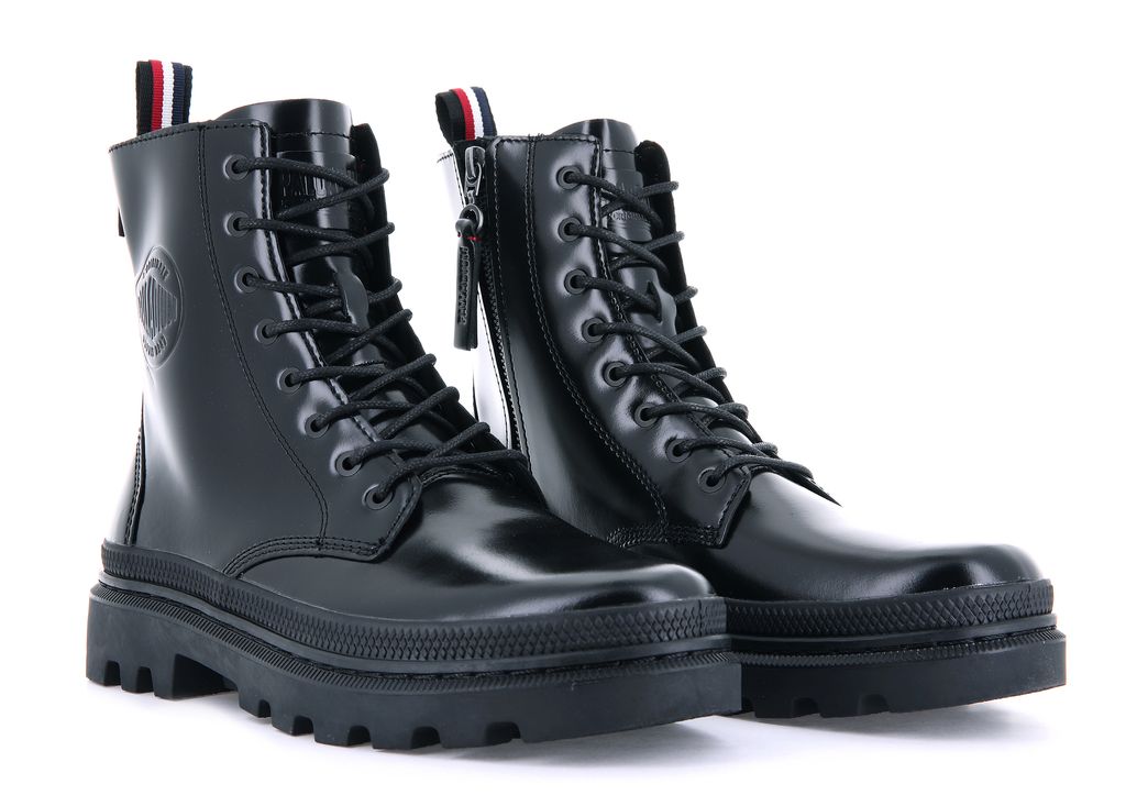 Men Palladium Pallatrooper Off-1 Boots Black / Black | MAEC-96748