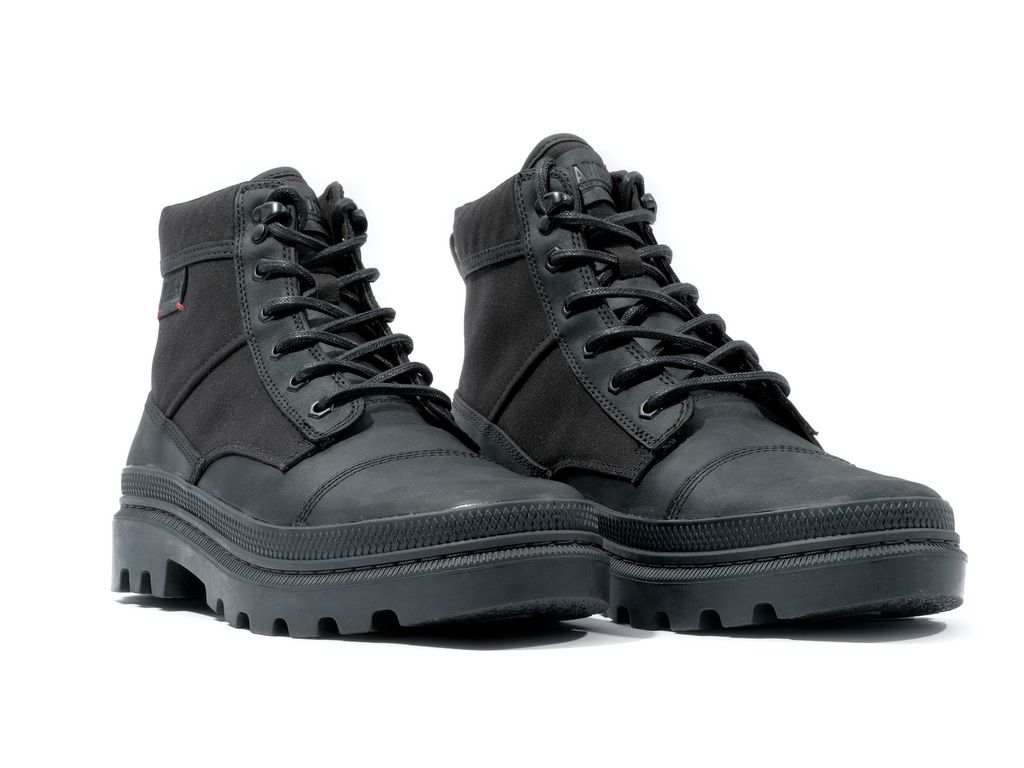 Men Palladium Pallatrooper Rough Boots Black | QIWV-73426